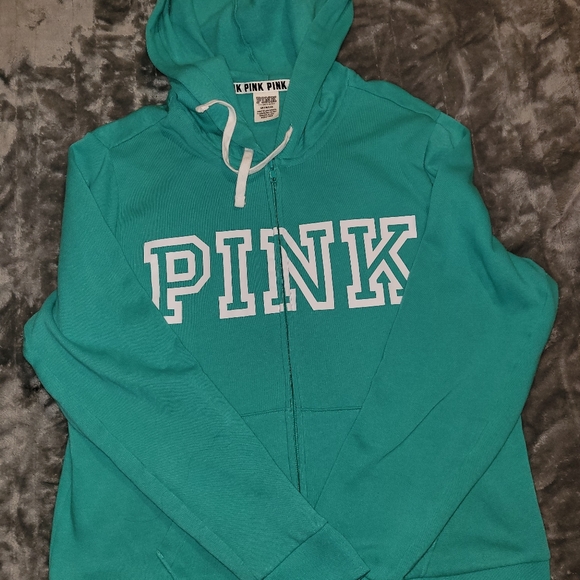 PINK Victoria's Secret Tops - Large Pink zip up hoodie